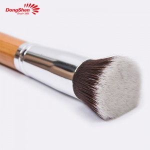 Fond de maquillage en bois avec manche en bois de cheveux synthétiques doux et denses de haute qualité