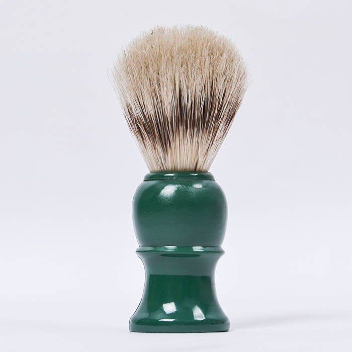 Luxury boar bristle green plastic handle men's shaving brush (1)