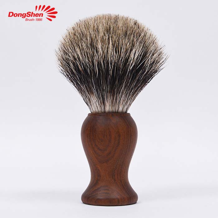 Luxury natural badger hair wooden handle men's shaving brush (1)