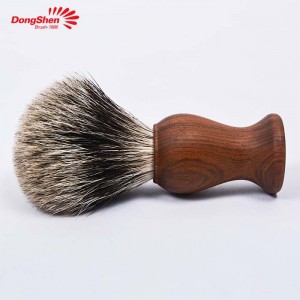 Discount Price China Shiny Stainless Steel Metal Handle with Badger Hair Wet Shaving Brush Reusable Shaving Brush
