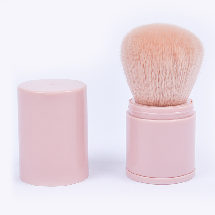 Dongshen infällbar Kabuki sminkborste partihandel anpassad storlek logotyp vegan syntetiskt hår kosmetisk borste sminkverktyg