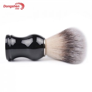 ແປງຜົມສັງເຄາະ Knot Pure Black Plastic Handle Shaving Brush