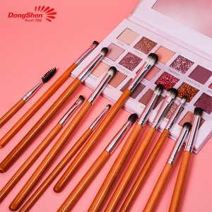 Dongshen makeup brush natural soft goat hair orange wooden handle makeup brush set