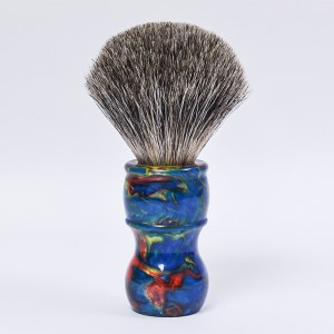 Dongshen ແປງຟຸ່ມເຟືອຍທໍາມະຊາດເປົ່າ badger ຜົມ resin ຈັດການປ້າຍສ່ວນຕົວ shaving brush ສໍາລັບ softening ຈັບຫນວດ facial