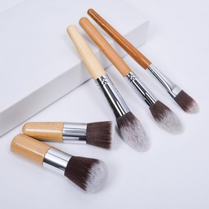 Dongshen eco-friendly 13pcs conjunto de pincéis de maquiagem sem crueldade, sintético, amigável à pele, base de bambu, base, destaque, ferramenta de pincel cosmético para sombra