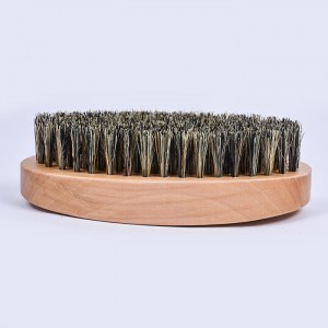 Dongshen vente en gros de poils de sanglier purs de haute qualité manche en bois hommes brosse à barbe pour les soins de la barbe du visage