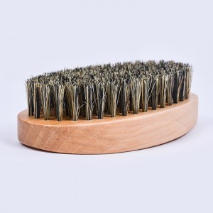 Dongshen wholesale pure boar bristle high quality wooden handle men beard brush for facial beard care