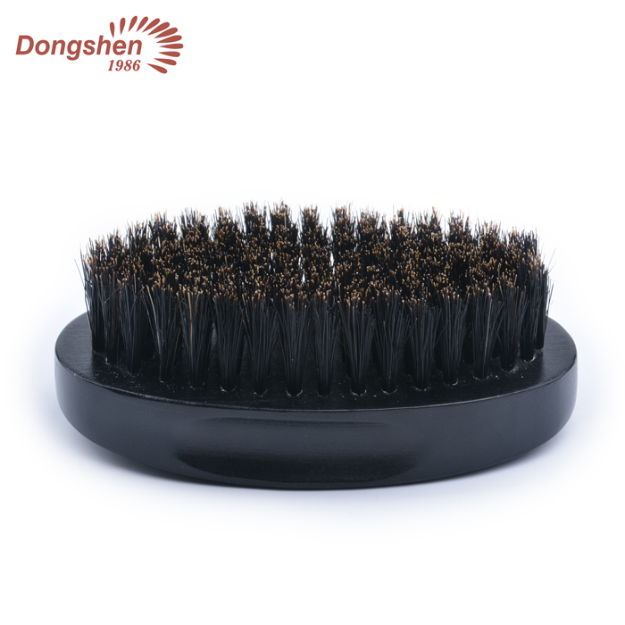 Tägliche Bartbürste aus Wildschweinborsten für Männer mit schwarzem Holzgriff