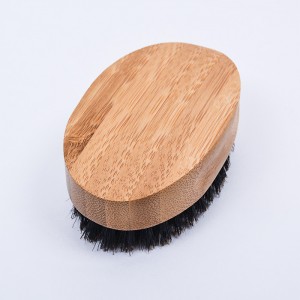 Dongshen vende al por mayor 100% cerdas de jabalí con mango de madera cepillo de barba profesional de etiqueta privada personalizada