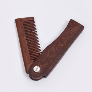 Донгсхен велепродаја приватне етикете дрвени преносиви мушки чешаљ за браду на склапање