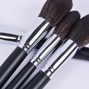 12pcs cosmetic brush set walang malupit na vegan synthetic na buhok itim na hawakan ng kahoy pribadong label set ng facial makeup brush