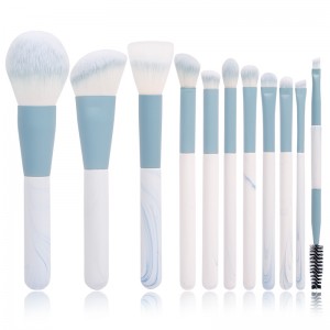 8 Year Exporter Private Label Boar Brush - Dongshen private label makeup brush custom logo cruelty-free synthetic hair blue cute makeup brush set – Dongmei