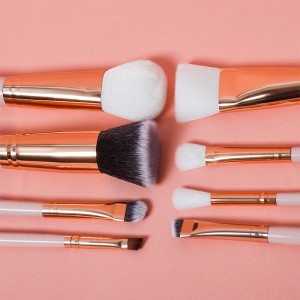 Dongshen vegan 8pcs synthetic hair makeup brush set high quality foundation powder blending brush makeup tools