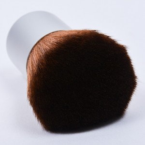 Dongshen kabuki perie din fabrică durabilă vegan păr sintetic mâner din aluminiu pudră fard de obraz bronzer perie cosmetică