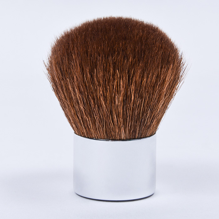 Factory wholesale Lip Scrub Brush - Dongshen kabuki brush manufacturer wholesale natural elastic goat hair aluminum handle powder blush highlighter makeup brush – Dongmei