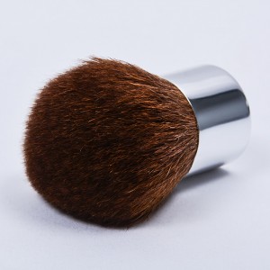 Dongshen kabuki brush manufacturer wholesale natural elastic goat hair aluminum handle powder blush highlighter makeup brush
