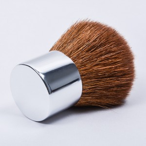 Dongshen kabuki borste tillverkare grossist naturligt elastiskt gethår ​​aluminium handtag puder blush highlighter makeup borste
