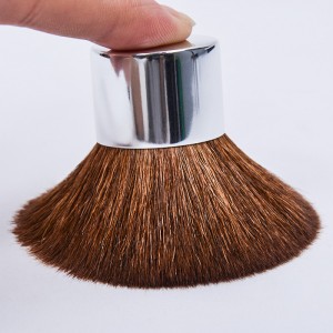 Dongshen kabuki brush moetsi wholesale natural elastic boea ba poli aluminium handle powder blush highlighter makeup brush