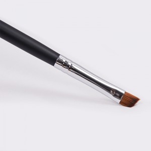 Dongshen wholesale custom size private label angled synthetic hair wooden handle makeup eyebrow brush