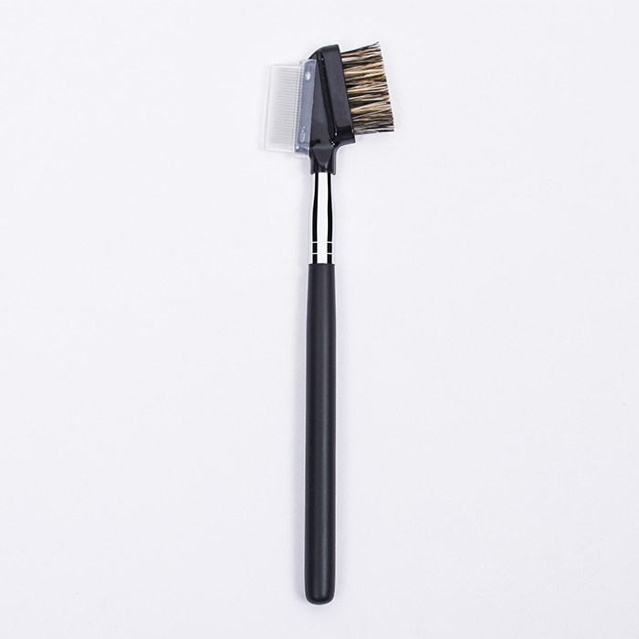 Dongshen professional double-sided nylon eyebrow comb and stainless steel eyelash comb makeup brush manufacturer