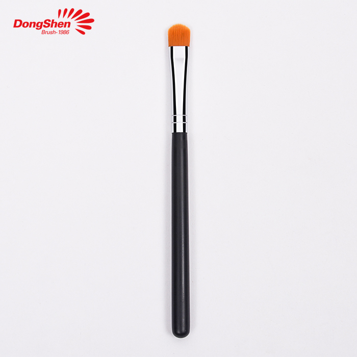 China Cheap price Makeup Brush Belt/Bag - Dongshen vegan cruelty-free synthetic hair black wooden handle makeup single eyeshadow brush – Dongmei