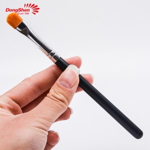 Pennello per ombretto singolo per trucco con manico in legno nero per capelli sintetici vegan cruelty-free Dongshen