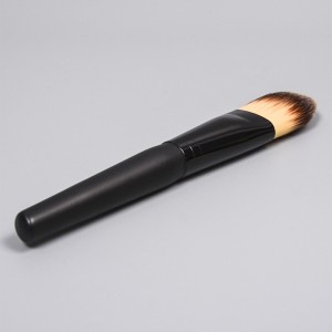 Dongshen private label foundation brush manufacture high quality fiber synthetic hair flat foundation makeup brush