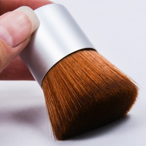 Dongshen düz üst kubuki fırça üreticisi zulüm içermeyen vegan sentetik saç likit fondöten makyaj fırçası