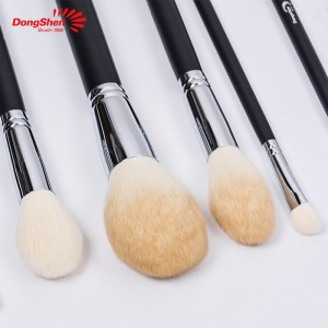 Luxury goat hair cosmetic brush professional 15pcs black wooden handle makeup brush set