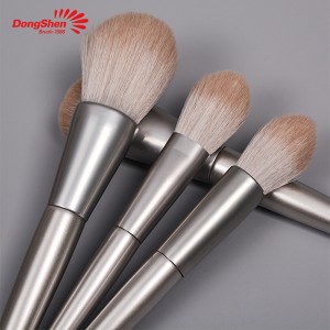 Dongshen makeup brush set gray cruelty-free synthetic hair wooden handle foundation blush contour eyeshadow cosmetic brush makeup tool kit