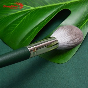 Raspall de maquillatge verd a l'engròs de Dongshen per a cabells sintètics sense crueltat d'alta qualitat Kit de pinzells cosmètics amb mànec de fusta d'or virolla