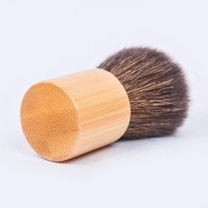 Pennello Dongshen Kabuki Etichetta privata di lusso in peli di capra naturale Manico in legnu in polvere Blush Kit di spazzole per maquillaje di bellezza
