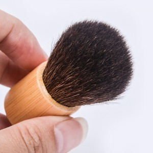 Dongshen Kabuki brosse marque privée luxe cheveux de chèvre naturel manche en bois poudre blush beauté kit de pinceaux de maquillage