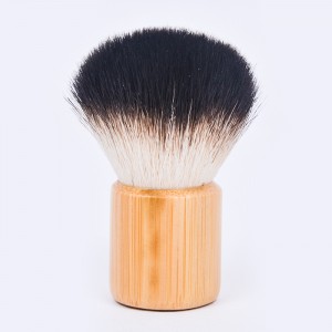 Dongshen მაკიაჟის ფუნჯი ქარხანა საბითუმო ძვირადღირებული ბუნებრივი თხის თმის ხის სახელური მაკიაჟის ფხვნილი კაბუკის ფუნჯი