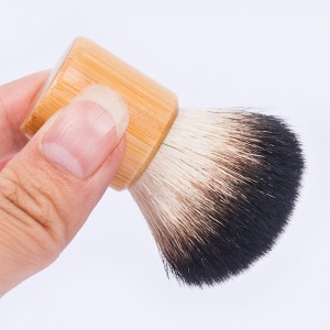 I-Dongshen makeup brush factory wholesale okunethezeka kwezinwele zembuzi zemvelo isibambo sokhuni se-makeup powder Kabuki shayela