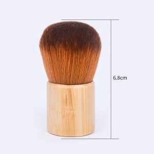 Dongshen KABUKI facial brush premium vegan fiber synthetic hair wooden handle powder makeup brush