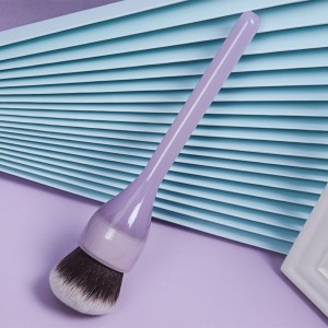 Meilleure vente poignée en plastique cheveux synthétiques simple violet pinceau de maquillage fard à joues surbrillance poudre brosse pinceaux cosmétiques