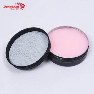 Limpiador de brochas de maquillaje Dongshen, esponja y cepillo de jabón sólido, fácil de limpiar para uso diario, juego de viaje