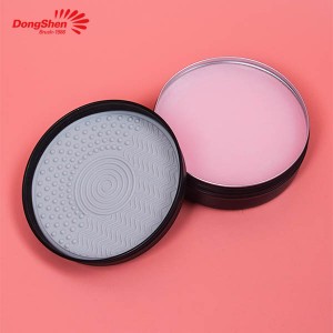 Limpiador de brochas de maquillaje Dongshen, esponja y cepillo de jabón sólido, fácil de limpiar para uso diario, juego de viaje