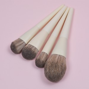 Dongshen vegan makeup brush set custom logo fiber synthetic hair cruelty-free 10pcs makeup cosmetic brushes