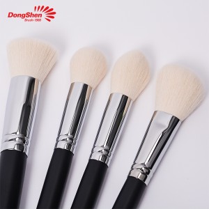 Dongshen custom private label wholesale vegan cruelty-free synthetic hair black handle 10pcs professional makeup brush set