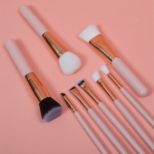 Dongshen vegan 8pcs synthetic hair makeup brush set high quality foundation powder blending brush makeup tools