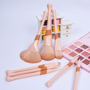 Set di maquillaje a spazzola Dongshen all'ingrosso rosa carina vegana per capelli sintetici strumento di maquillaje per donna bellezza per capelli