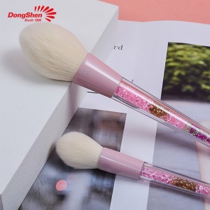 Dongshen profesional makeup brush set serat vegan rambut sintetis berlian pegangan plastik private label kuas kosmetik alat makeup