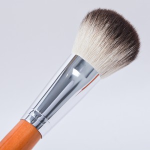 Cepillo de maquillaje Dongshen, cepillo de polvo suelto de maquillaje de etiqueta privada de pelo de cabra natural suave y agradable para la piel