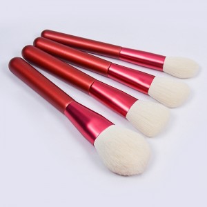 Customized private label wholesale 12pcs rose red makeup brush set powder blush contour highlight eyebrow eyeshadow blending cosmetic brush tool