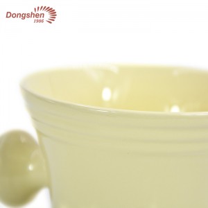 Tazón de jabón de afeitar de cerámica marfil de lujo de marca privada Dongshen