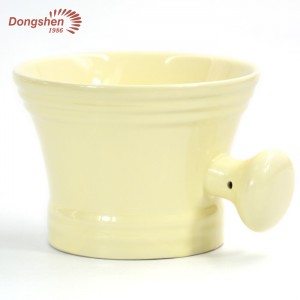Dongshen Private Label Luxury Ivory Ceramic Shaving Soap Bowl