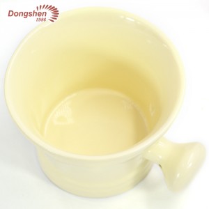 Dongshen Private Label Mangkok Sabun Cukur Keramik Gading Mewah