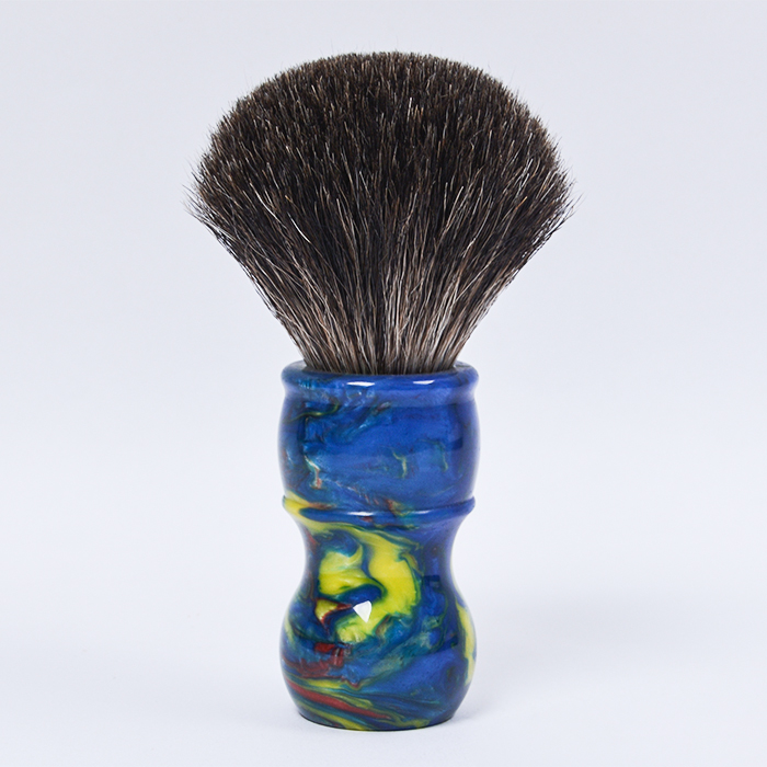 Dongshen Brush Wholesale Blue Resin Handle Durable Black Badger Hair Men’s Wet Shaving Brush Featured Image